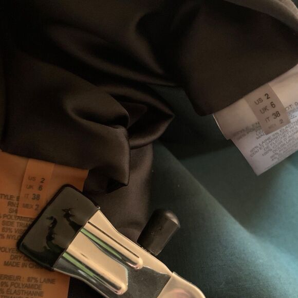 Lot of 2 Elie Tahari Office Career Dresses size 2 Blue Green Leather Trim Sheath - Picture 7 of 9